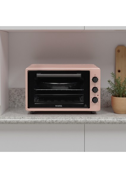 MF 42 MR Elektroturbo 45 lt Pembe Mini Fırın – Emaye İç Yüzey, Enerji Tasarrufu ve Çok Fonksiyonlu Pişirme indirimleri