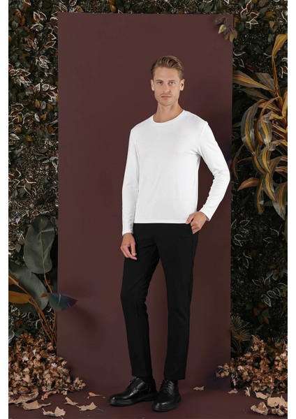 Slim Fit Yan Cepli Dokulu Esnek Casuel Siyah Pantolon P 1139 modelleri