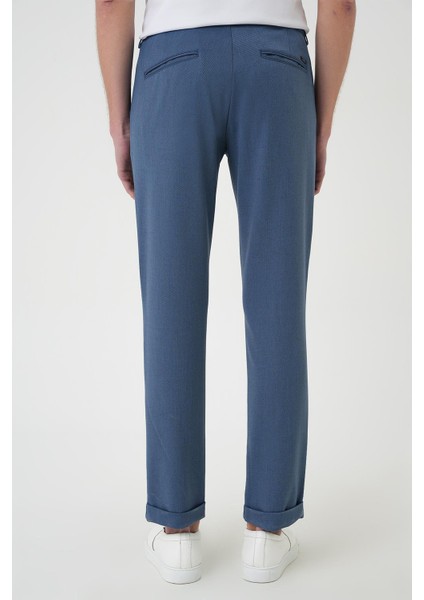 Comfort Fit Beli Lastikli Indigo Jogger Pantolon P 1183 indirimleri