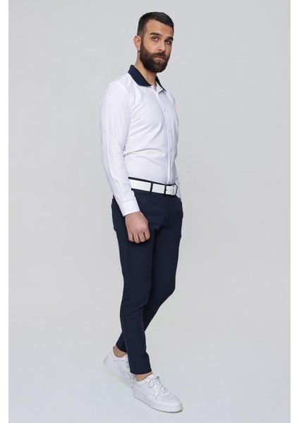 Slim Fit Yan Cep Esnek Pamuklu Casuel Lacivert Pantolon P 1088 modelleri