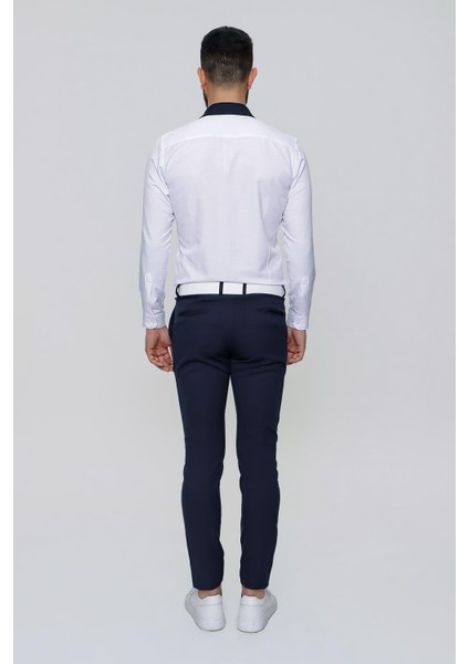 Slim Fit Yan Cep Esnek Pamuklu Casuel Lacivert Pantolon P 1088 indirimleri