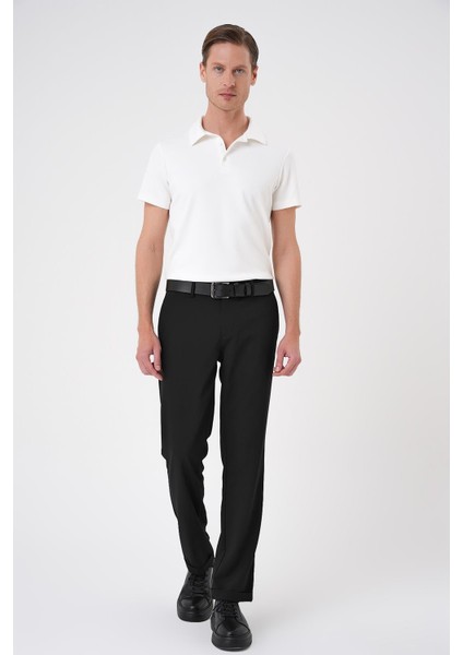 Comfort Fit Beli Lastikli Siyah Jogger Pantolon P 1185