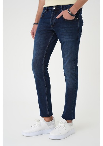 Denim 133 Slim Fit Beş Cepli Likralı Yıkamalı Koyu Mavi Jean Pantolon indirimleri