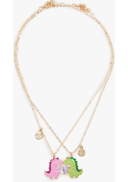 Dinozorlu 2'li Arkadaşlık Kolyesi