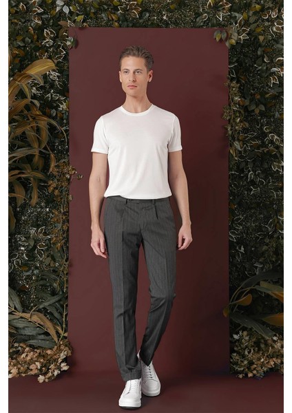 P 1133 Slim Fit Füme Spor Pantolon