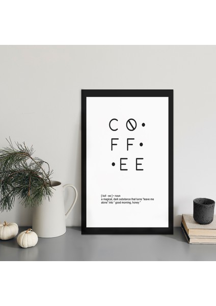1 Adet Siyah Coffee Yazılı Ahşap Mdf Çerçeve Görünümlü Mdf Tablo fiyatları
