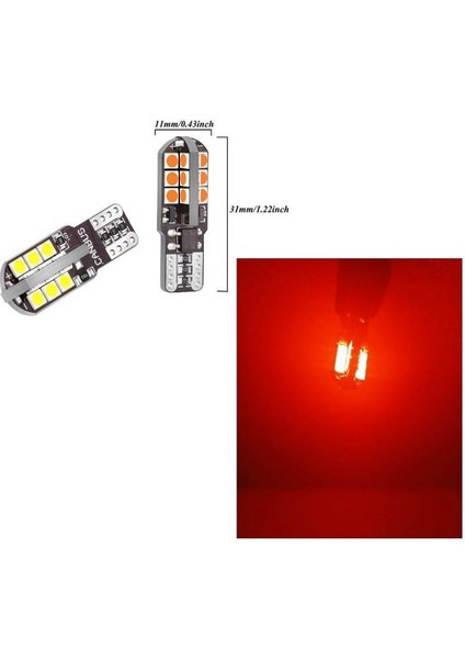 (2 x Adet) 1 Takım Canbus T10 24 LED 3030 Chıp ( 24LED Dipsiz Ampul )