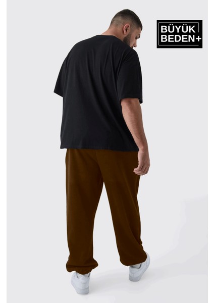 Erkek Büyük Beden Paça Lastikli New York Baskılı Ince Eşofman Altı SPR25BEA48