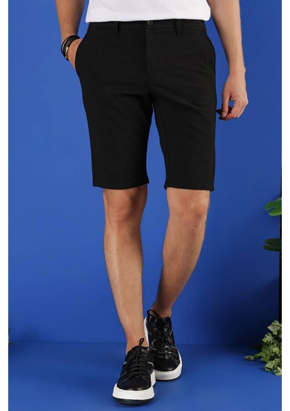 032 Slim Fit Siyah Bermuda modelleri