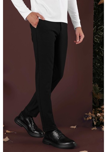 Slim Fit Yan Cepli Dokulu Esnek Casuel Siyah Pantolon P 1139 indirimleri