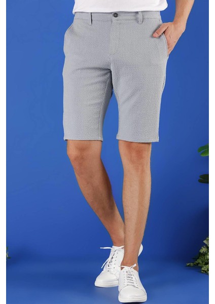 032 Slim Fit Gri Bermuda modelleri