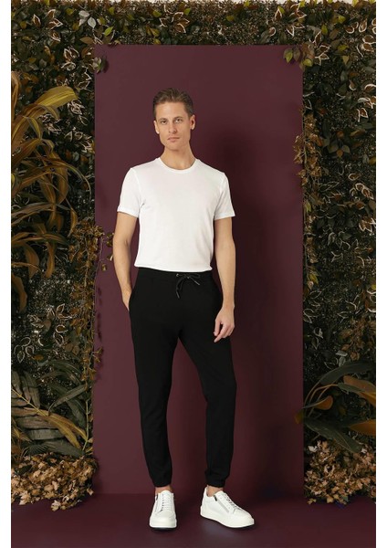 P 1140 Slim Fit Siyah Spor Pantolon
