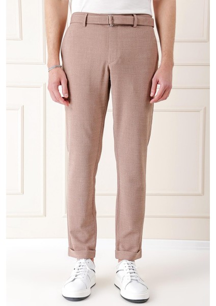 Comfort Fit Belden Kumaş Kemerli Pamuk Bej Jogger Pantolon P 1154 fiyatları
