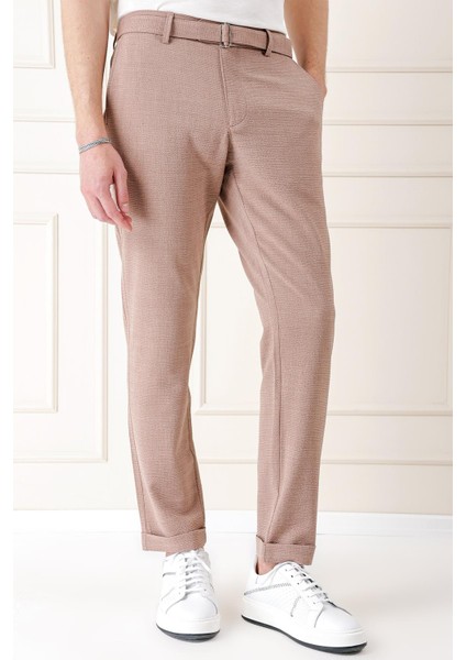 Comfort Fit Belden Kumaş Kemerli Pamuk Bej Jogger Pantolon P 1154 modelleri