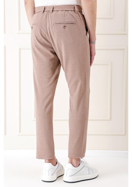 Comfort Fit Belden Kumaş Kemerli Pamuk Bej Jogger Pantolon P 1154 indirimleri