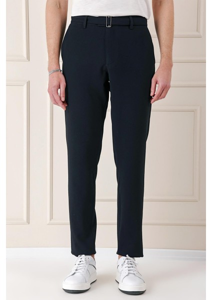 Comfort Fit Belden Kumaş Kemerli Pamuk Lacivert Jogger Pantolon P 1154 fiyatları