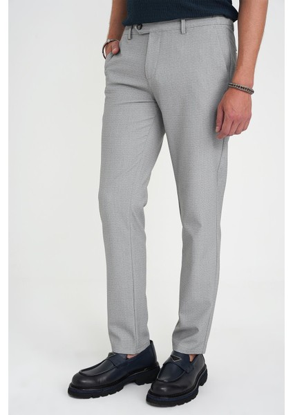 Comfort Fit Beli Lastikli Dokulu Gri Jogger Pantolon P 1192 modelleri
