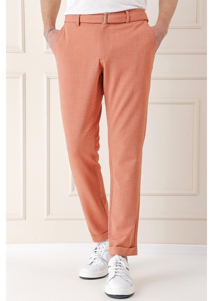 Comfort Fit Belden Kumaş Kemerli Pamuk Oranj Jogger Pantolon P 1154 modelleri