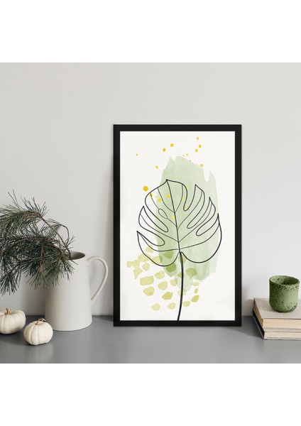 1 Adet Yeşil Tüylü Ahşap Mdf Çerçeve Görünümlü Mdf Tablo fiyatları