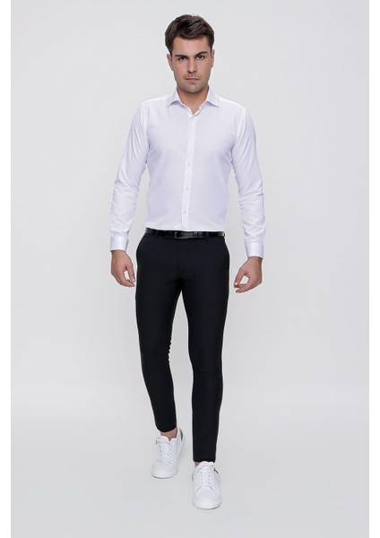 P 1086 Slim Fit Siyah Spor Pantolon