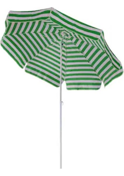 Plaj Şemsiyesi Yeşil Beyaz Renkli 180 cm Çap 8 Telli Eğim Verilebilir indirimleri
