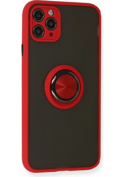 Newface iPhone 11 Pro Kılıf Montreal Yüzüklü Silikon Kapak - Kırmızı fiyatları