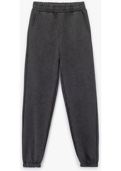 Şardonlu Cepli Beli Lastikli Yıkamalı Jogger Eşofman Altı