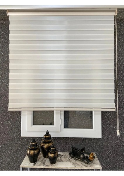 Ithal Bambu Ekru Zebra Stor Perde Eteği Düz (1.kalite Alüminyum Kasa Metal Ayak fiyatları