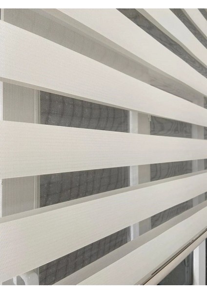 Ithal Bambu Ekru Zebra Stor Perde Eteği Düz (1.kalite Alüminyum Kasa Metal Ayak fırsatları