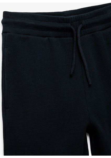 Pamuklu Beli Bağcıklı Dokulu Basic Jogger Okul Eşofman Altı modelleri