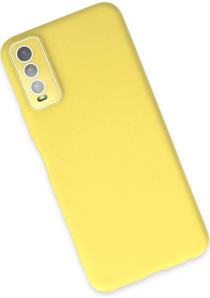 Newface Vivo Y11S Kılıf Lansman Glass Kapak - Sarı modelleri