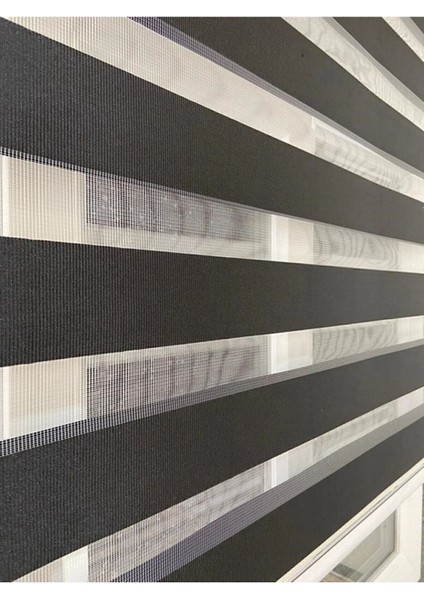 Ithal Bambu Siyah Zebra Stor Perde Eteği Düz (1.kalite Alüminyum Kasa Metal Ayak modelleri