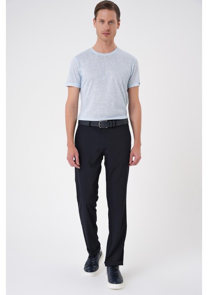 Comfort Fit Beli Lastikli Lacivert Jogger Pantolon P 1185