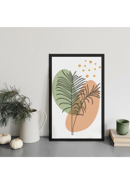 1 Adet Yeşil Sarı Yapraklı Ahşap Mdf Çerçeve Görünümlü Mdf Tablo fiyatları