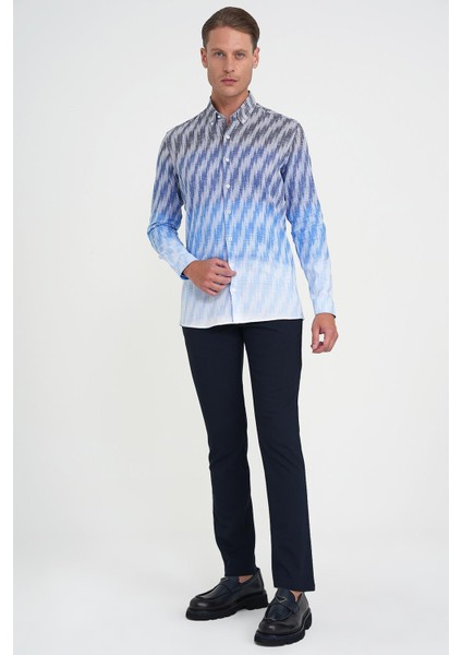 Comfort Fit Beli Lastikli Yandan Tokalı Esnek Lacivert Jogger Pantolon P 1178