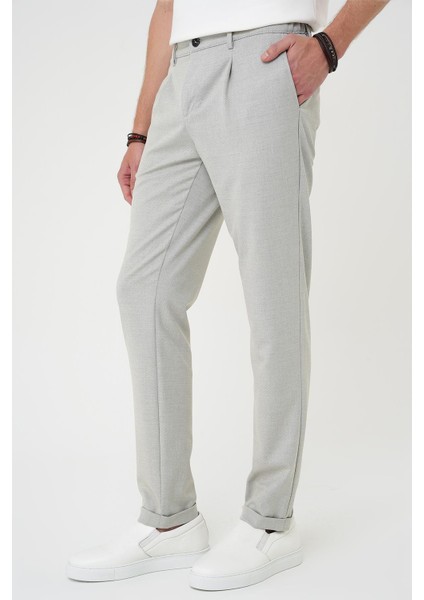 Comfort Fit Beli Lastikli Pileli Gri Jogger Pantolon P 1182 modelleri