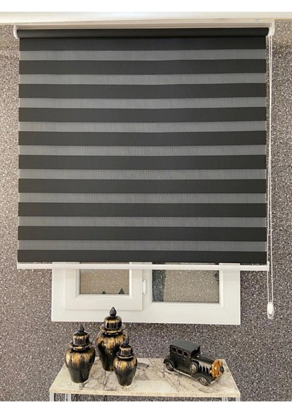 Ithal Bambu Siyah Zebra Stor Perde Eteği Düz (1.kalite Alüminyum Kasa Metal Ayak indirimleri