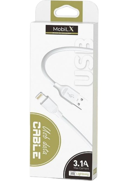 Mobilx Mu-01 USB To Lightning Şarj ve Data Kablosu (1m) – iPhone Uyumlu, 3.1A Hızlı Şarj fiyatları