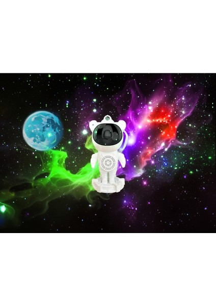 1822 Uzaktan Kumandalı / Bluetooth Astronot Projektör Gece