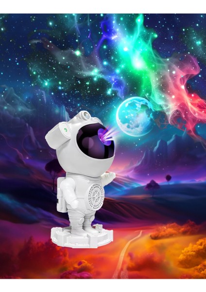1822 Uzaktan Kumandalı / Bluetooth Astronot Projektör Gece indirimleri