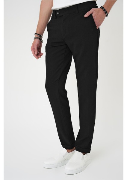 Comfort Fit Beli Lastikli Siyah Jogger Pantolon P 1179 fırsatları