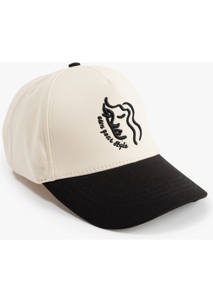 Pamuklu Işlemeli Kep Şapka