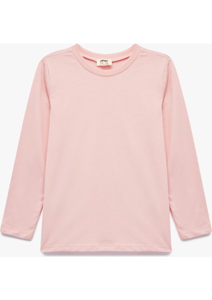 Pamuklu Bisiklet Yaka Uzun Kollu Desenli 5'li Tişört Seti indirimleri