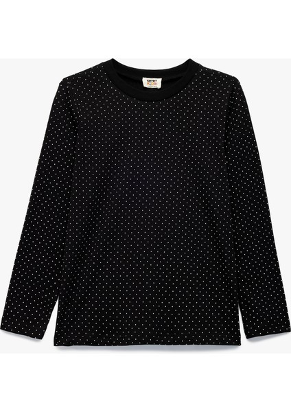 Pamuklu Bisiklet Yaka Uzun Kollu Desenli 5'li Tişört Seti