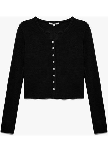 Uzun Kollu Bisiklet Yaka Triko Hırka