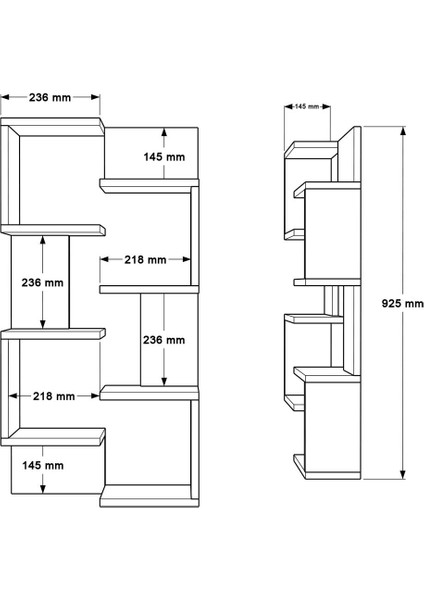 Shelf 22 Duvar Rafı Sepet-Antrasit WL22-SA modelleri