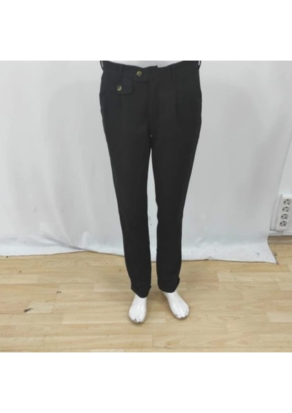 Erkek Belden Düğmeli Cepli Dokuma Pantolon fırsatları