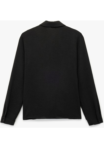 Aerobin Kumaş Önden Bağlama Detaylı Klasik Yaka Uzun Kollu Gömlek fiyatları