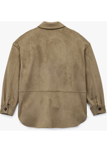 Kruvaze Yaka Uzun Kollu Düğmeli Suni Süet Gömlek Ceket fiyatları