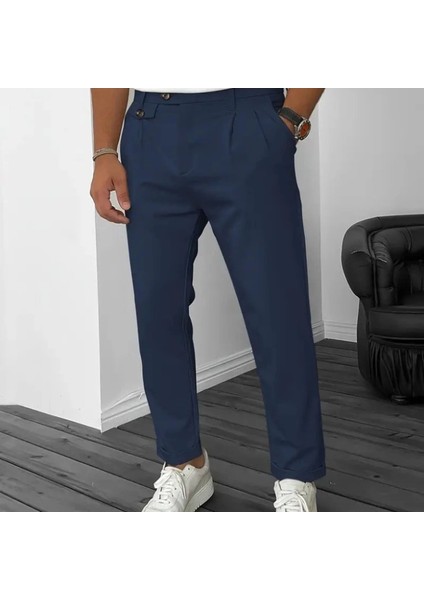 Erkek Belden Düğmeli Cepli Dokuma Pantolon fiyatları